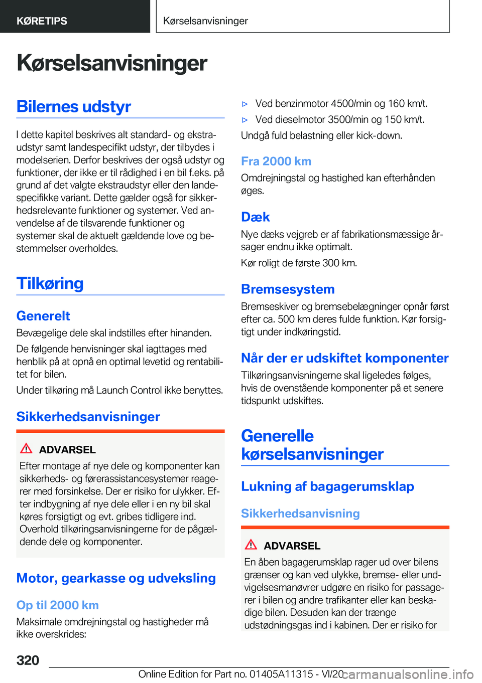 BMW 5 SERIES 2021  InstruktionsbØger (in Danish) �K�