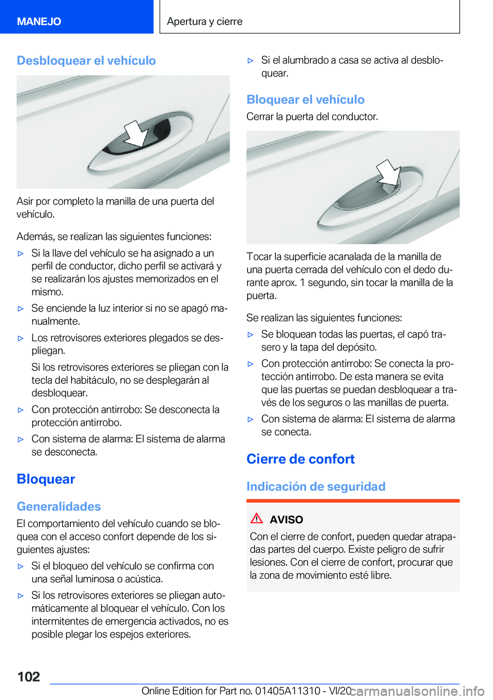 BMW 5 SERIES 2021  Manuales de Empleo (in Spanish) �D�e�s�b�l�o�q�u�e�a�r��e�l��v�e�h�
