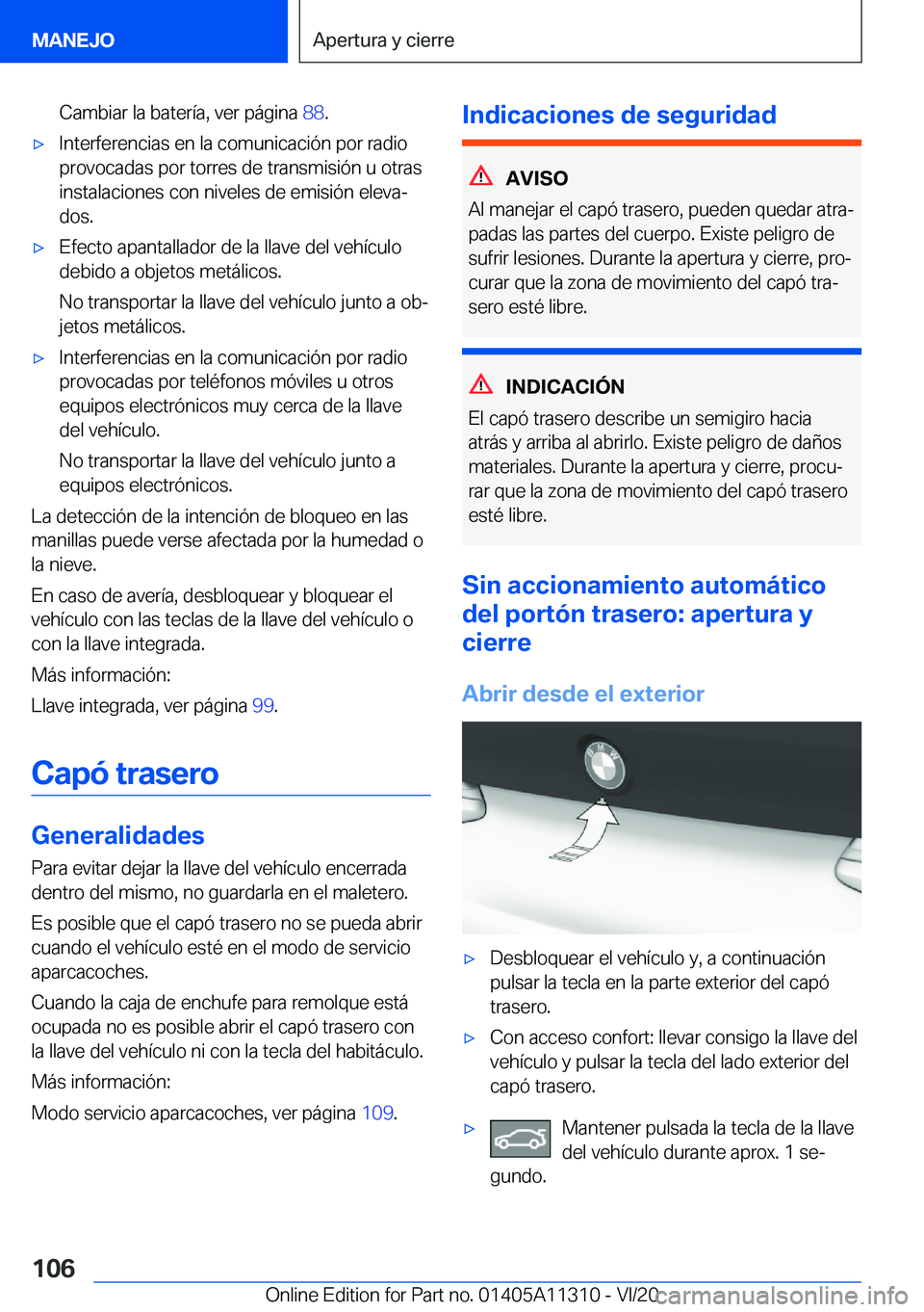 BMW 5 SERIES 2021  Manuales de Empleo (in Spanish) �C�a�m�b�i�a�r��l�a��b�a�t�e�r�