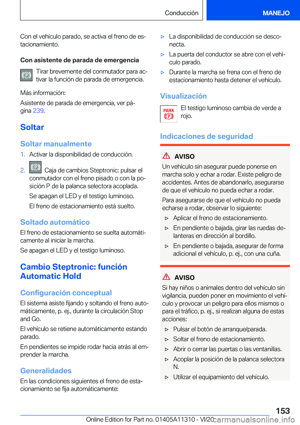 BMW 5 SERIES 2021  Manuales de Empleo (in Spanish) �C�o�n��e�l��v�e�h�