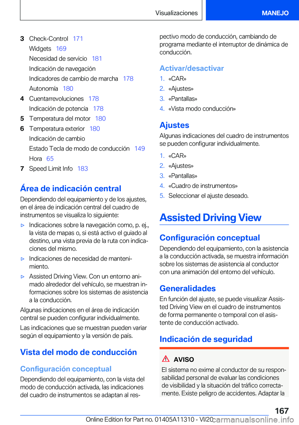 BMW 5 SERIES 2021  Manuales de Empleo (in Spanish) �3�C�h�e�c�k�-�C�o�n�t�r�o�l\_�1�7�1
�W�i�d�g�e�t�s\_ �1�6�9
�N�e�c�e�s�i�d�a�d��d�e��s�e�r�v�i�c�i�o\_ �1�8�1
�I�n�d�i�c�a�c�i�