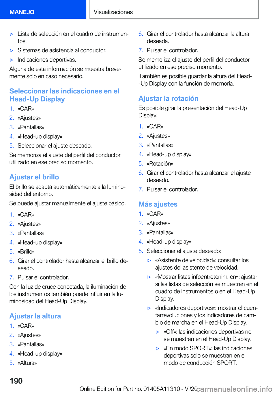 BMW 5 SERIES 2021  Manuales de Empleo (in Spanish) x�L�i�s�t�a��d�e��s�e�l�e�c�c�i�
