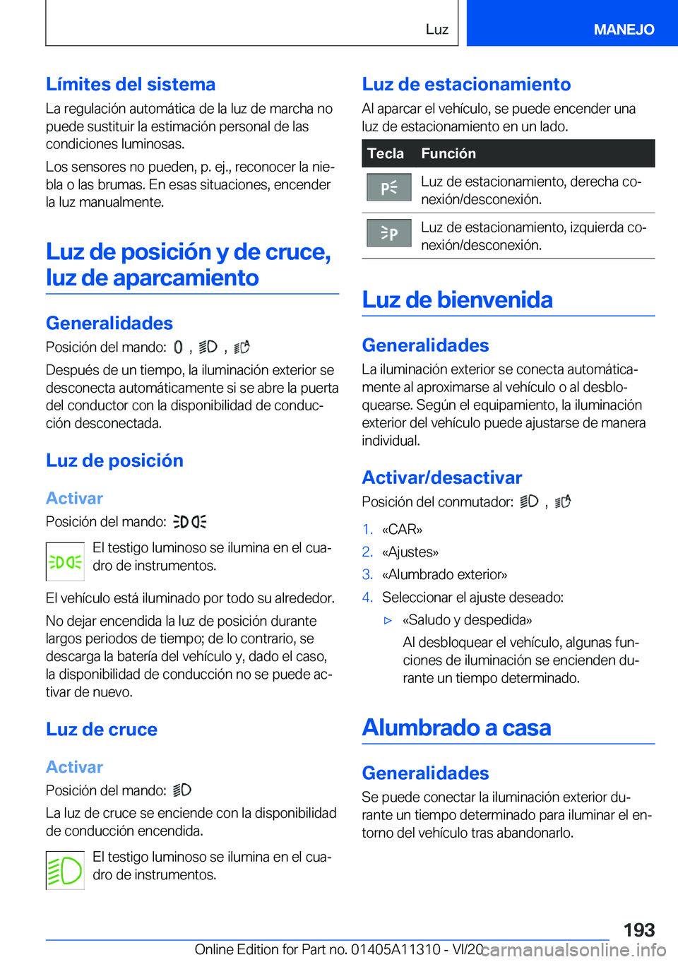 BMW 5 SERIES 2021  Manuales de Empleo (in Spanish) �L�
