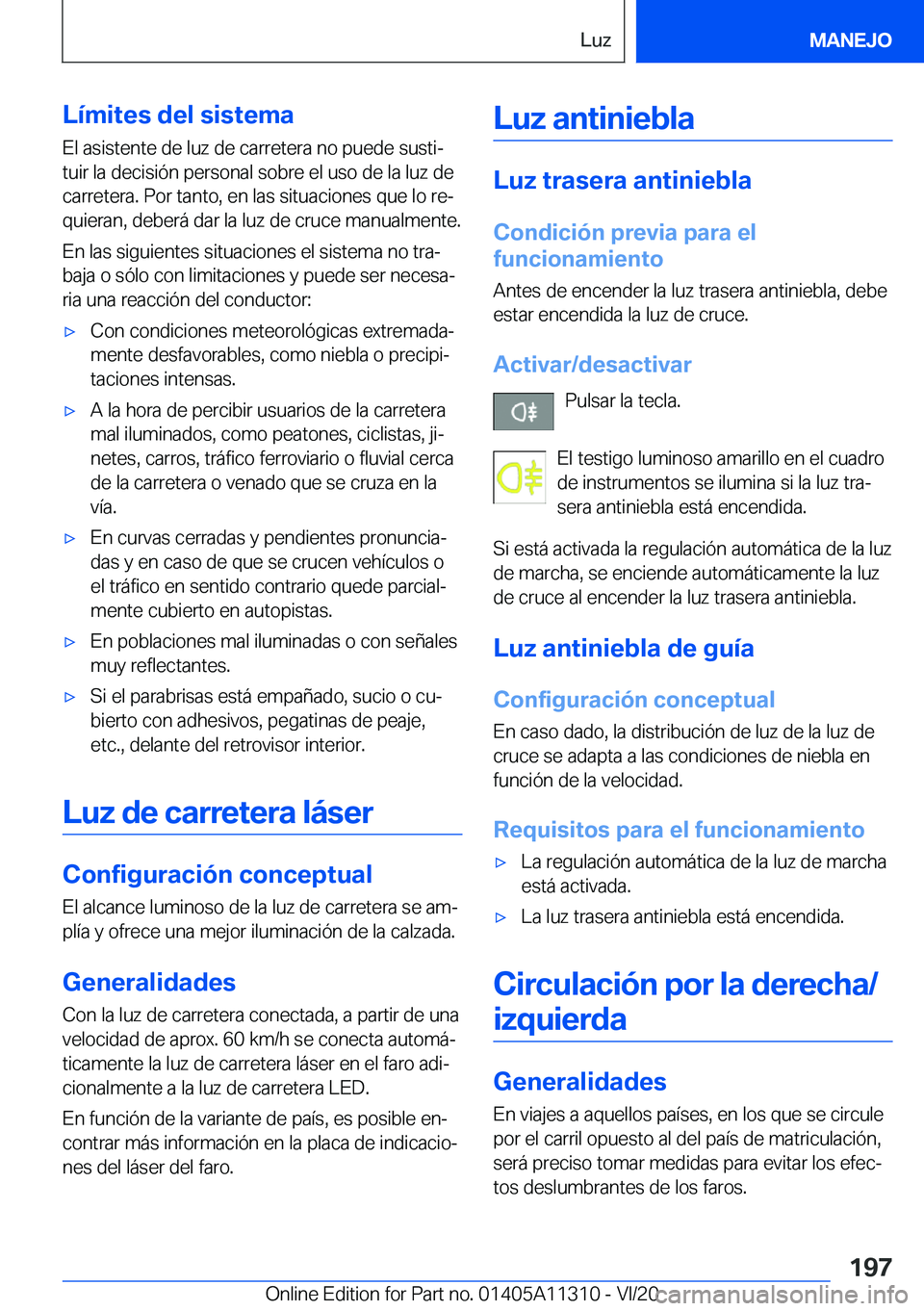 BMW 5 SERIES 2021  Manuales de Empleo (in Spanish) �L�