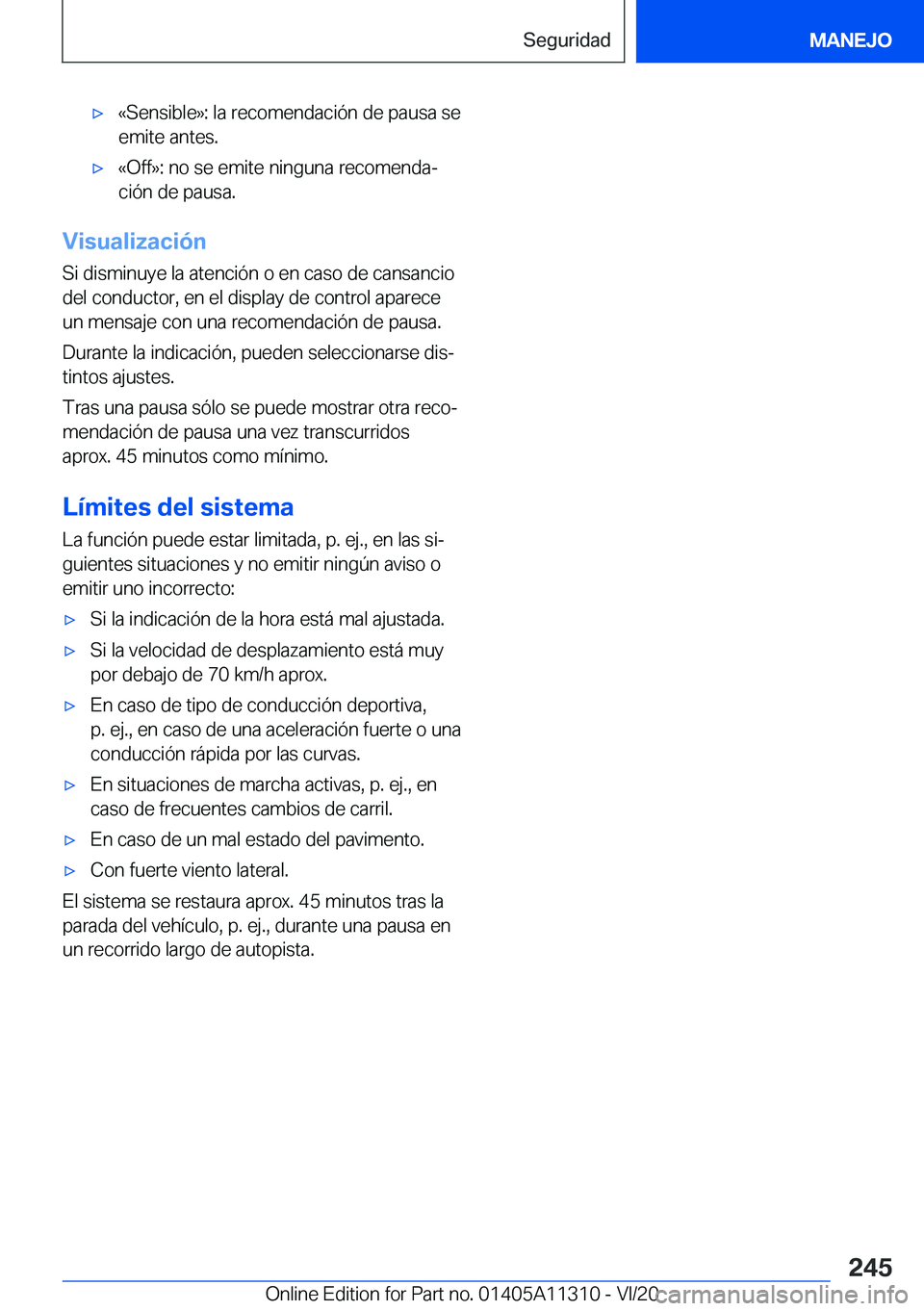 BMW 5 SERIES 2021  Manuales de Empleo (in Spanish) x�«�S�e�n�s�i�b�l�e�{�:��l�a��r�e�c�o�m�e�n�d�a�c�i�