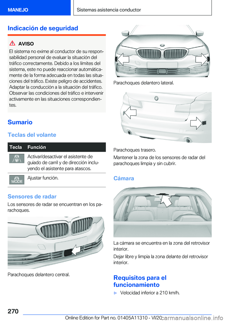 BMW 5 SERIES 2021  Manuales de Empleo (in Spanish) �I�n�d�i�c�a�c�i�