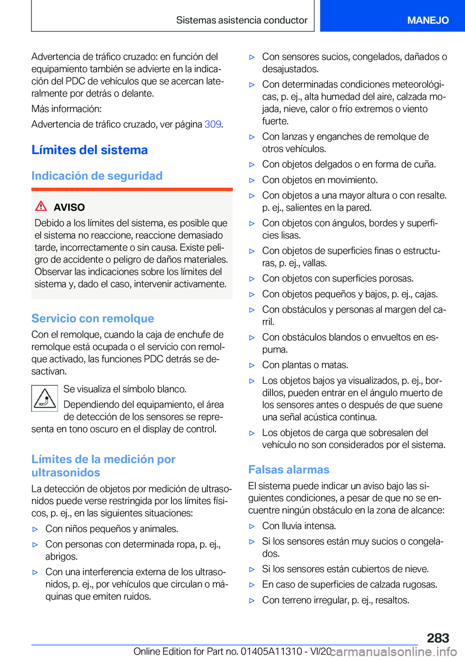 BMW 5 SERIES 2021  Manuales de Empleo (in Spanish) �A�d�v�e�r�t�e�n�c�i�a��d�e��t�r�