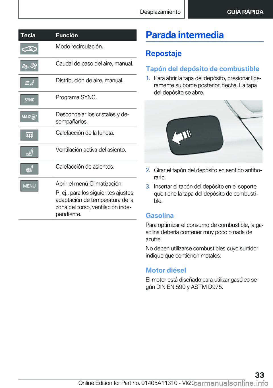 BMW 5 SERIES 2021  Manuales de Empleo (in Spanish) �T�e�c�l�a�F�u�n�c�i�