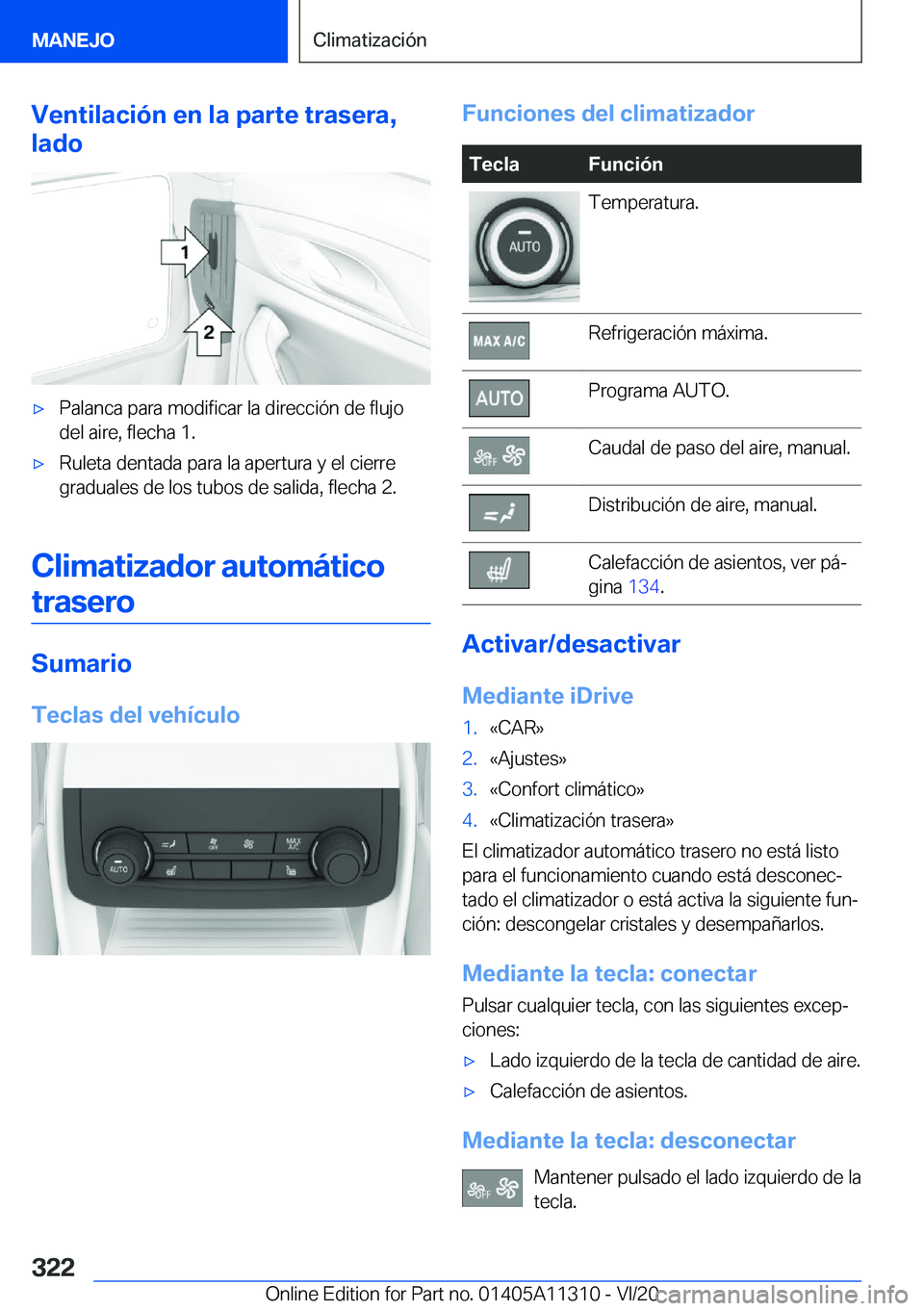 BMW 5 SERIES 2021  Manuales de Empleo (in Spanish) �V�e�n�t�i�l�a�c�i�