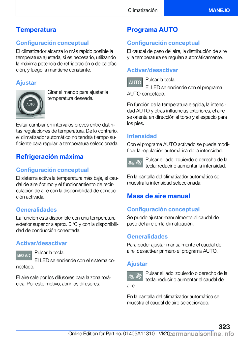 BMW 5 SERIES 2021  Manuales de Empleo (in Spanish) �T�e�m�p�e�r�a�t�u�r�a�C�o�n�f�i�g�u�r�a�c�i�