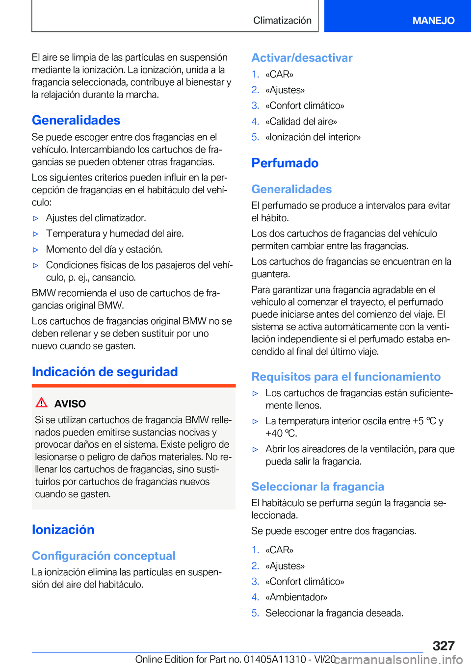 BMW 5 SERIES 2021  Manuales de Empleo (in Spanish) �E�l��a�i�r�e��s�e��l�i�m�p�i�a��d�e��l�a�s��p�a�r�t�