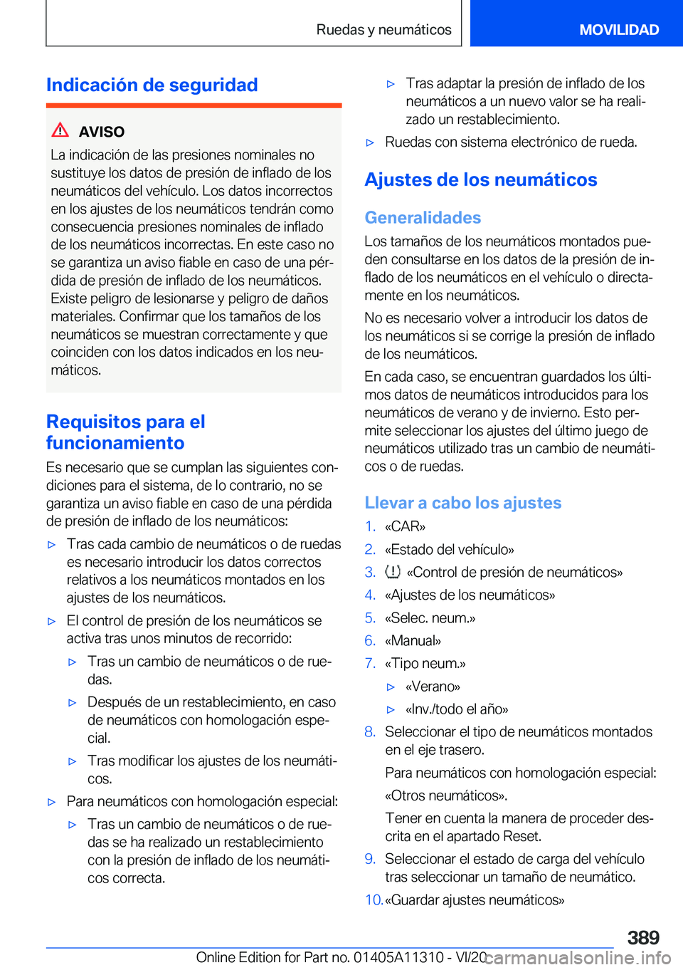 BMW 5 SERIES 2021  Manuales de Empleo (in Spanish) �I�n�d�i�c�a�c�i�
