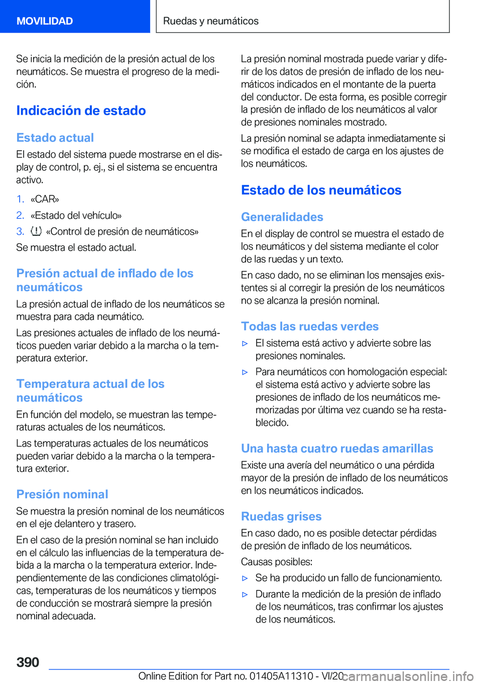 BMW 5 SERIES 2021  Manuales de Empleo (in Spanish) �S�e��i�n�i�c�i�a��l�a��m�e�d�i�c�i�