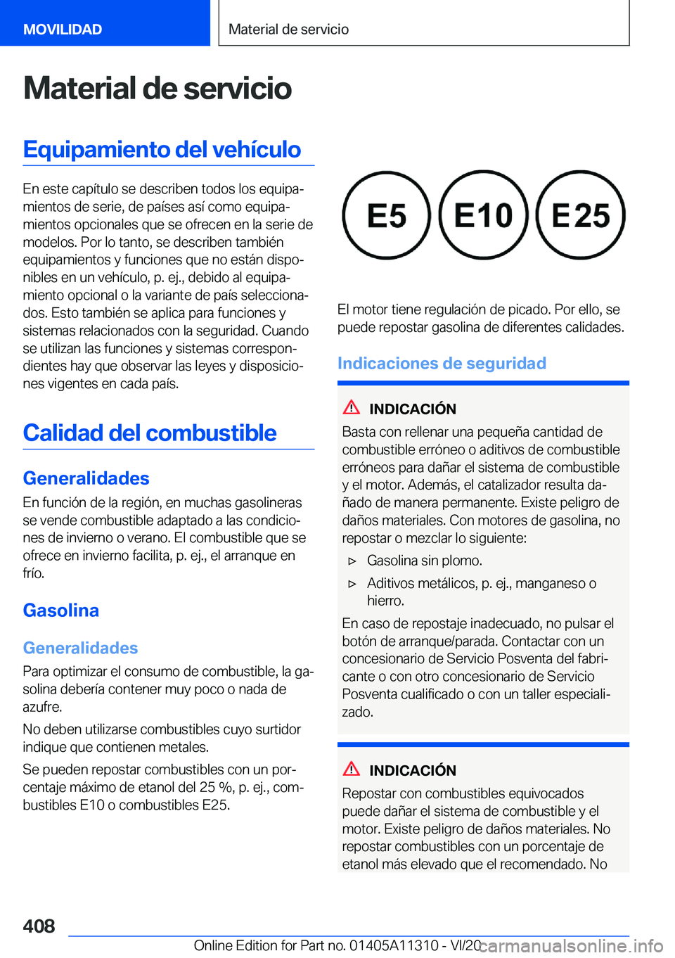 BMW 5 SERIES 2021  Manuales de Empleo (in Spanish) �M�a�t�e�r�i�a�l��d�e��s�e�r�v�i�c�i�o�E�q�u�i�p�a�m�i�e�n�t�o��d�e�l��v�e�h�