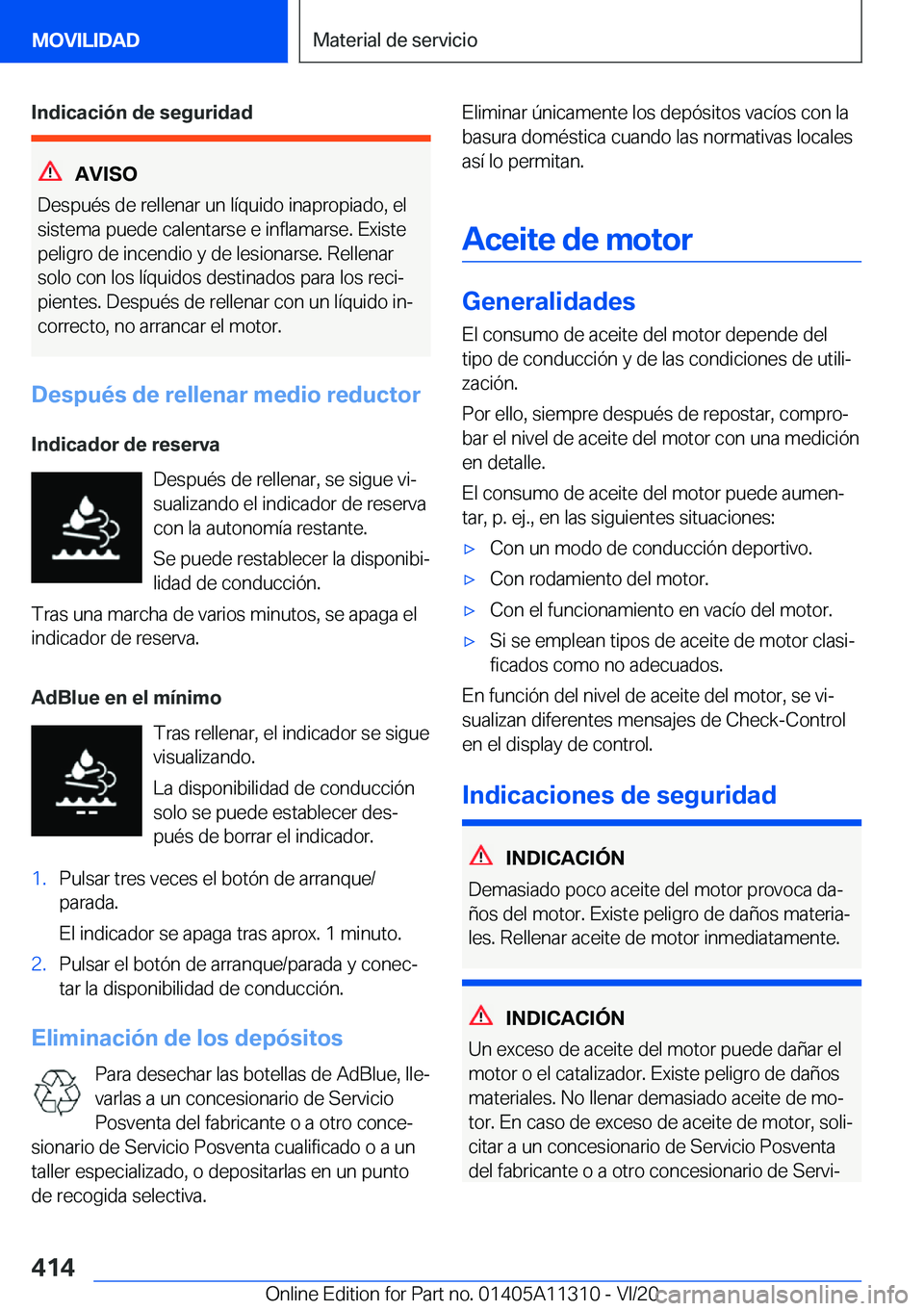 BMW 5 SERIES 2021  Manuales de Empleo (in Spanish) �I�n�d�i�c�a�c�i�