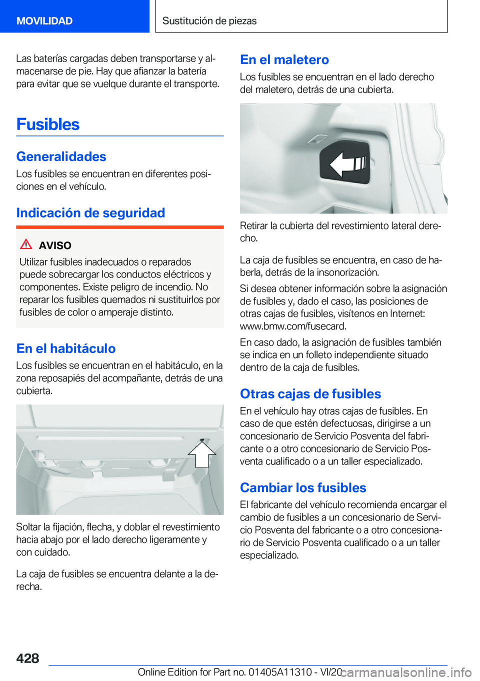 BMW 5 SERIES 2021  Manuales de Empleo (in Spanish) �L�a�s��b�a�t�e�r�