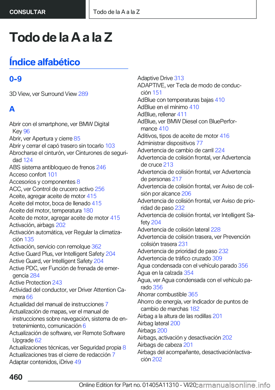 BMW 5 SERIES 2021  Manuales de Empleo (in Spanish) �T�o�d�o��d�e��l�a��A��a��l�a��Z
�