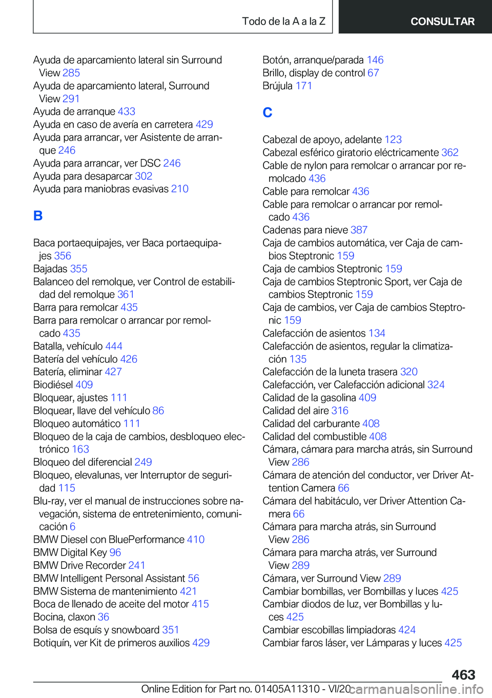 BMW 5 SERIES 2021  Manuales de Empleo (in Spanish) �A�y�u�d�a��d�e��a�p�a�r�c�a�m�i�e�n�t�o��l�a�t�e�r�a�l��s�i�n��S�u�r�r�o�u�n�d�V�i�e�w� �2�8�5�
�A�y�u�d�a��d�e��a�p�a�r�c�a�m�i�e�n�t�o��l�a�t�e�r�a�l�,��S�u�r�r�o�u�n�d �V�i�e�w� �2�9�1