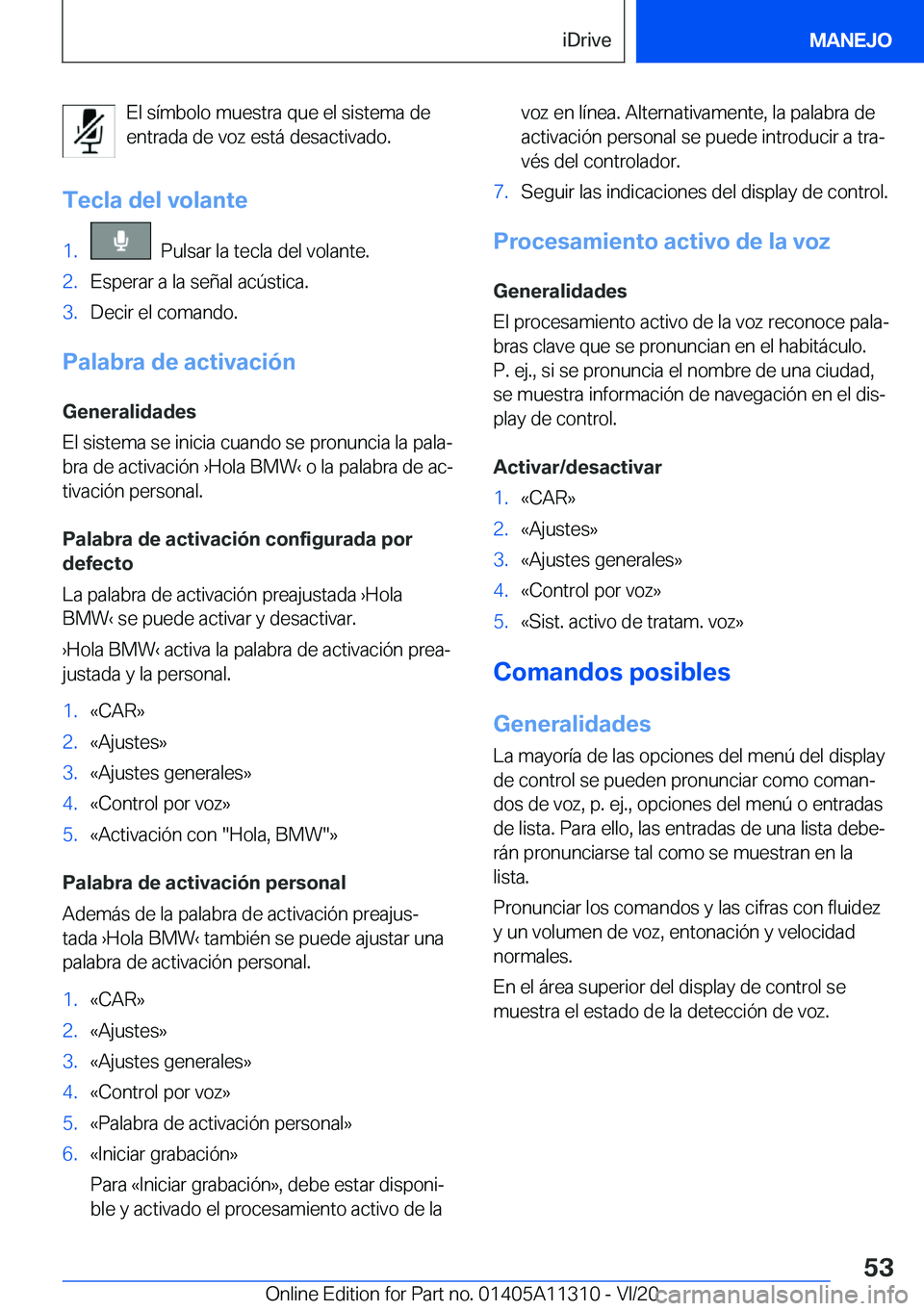 BMW 5 SERIES 2021  Manuales de Empleo (in Spanish) �E�l��s�