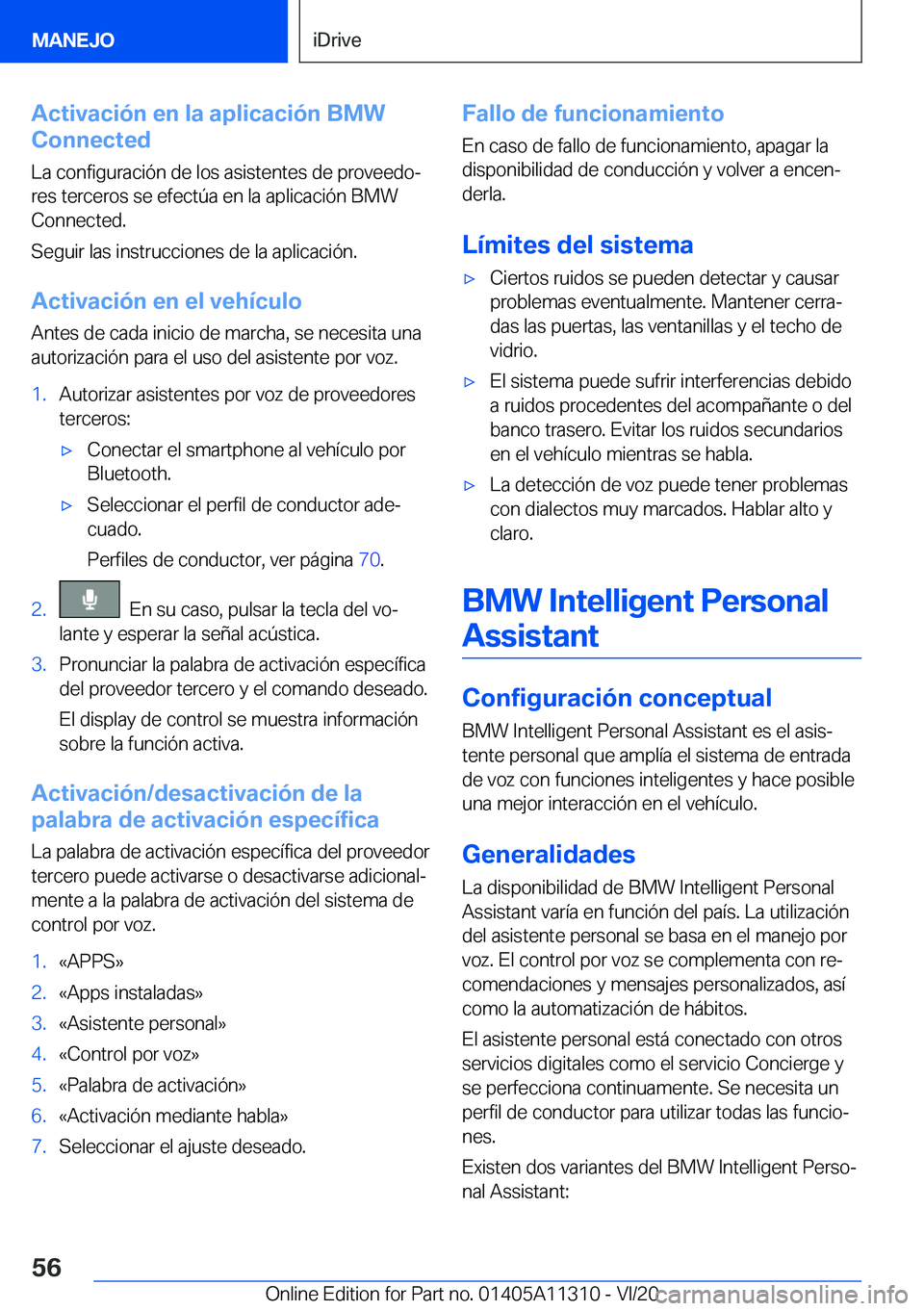 BMW 5 SERIES 2021  Manuales de Empleo (in Spanish) �A�c�t�i�v�a�c�i�