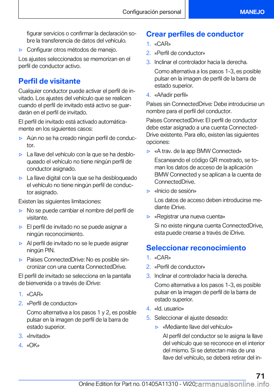 BMW 5 SERIES 2021  Manuales de Empleo (in Spanish) �f�i�g�u�r�a�r��s�e�r�v�i�c�i�o�s��o��c�o�n�f�i�r�m�a�r��l�a��d�e�c�l�a�r�a�c�i�