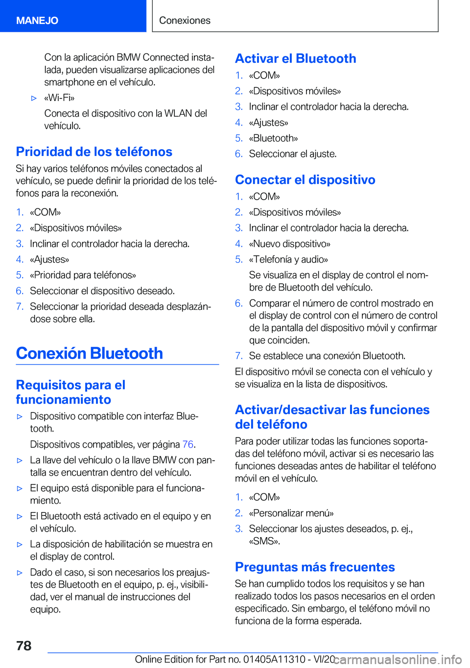 BMW 5 SERIES 2021  Manuales de Empleo (in Spanish) �C�o�n��l�a��a�p�l�i�c�a�c�i�