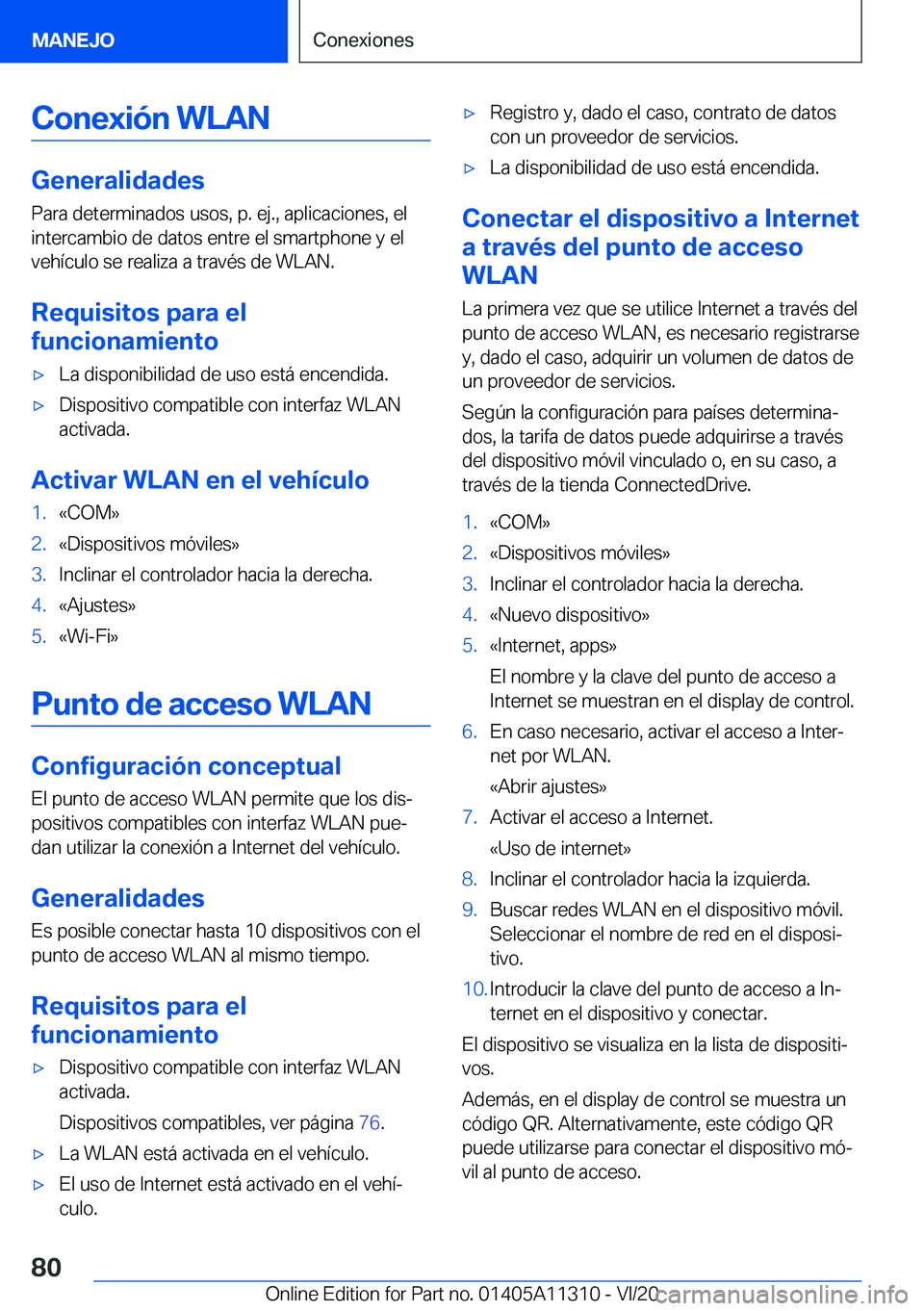 BMW 5 SERIES 2021  Manuales de Empleo (in Spanish) �C�o�n�e�x�i�