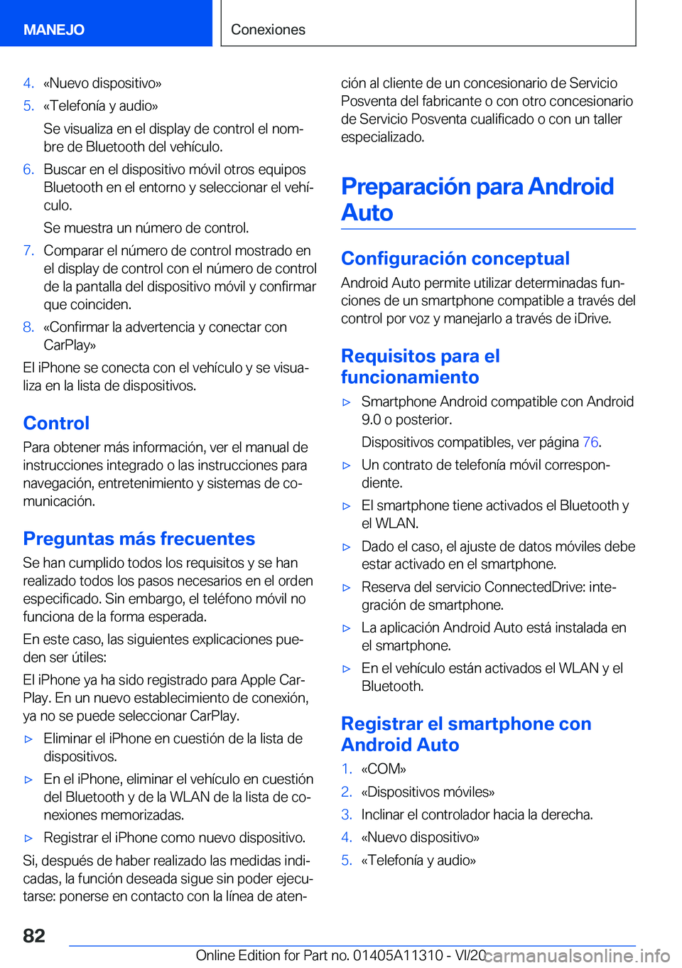 BMW 5 SERIES 2021  Manuales de Empleo (in Spanish) �4�.�«�N�u�e�v�o��d�i�s�p�o�s�i�t�i�v�o�{�5�.�«�T�e�l�e�f�o�n�
