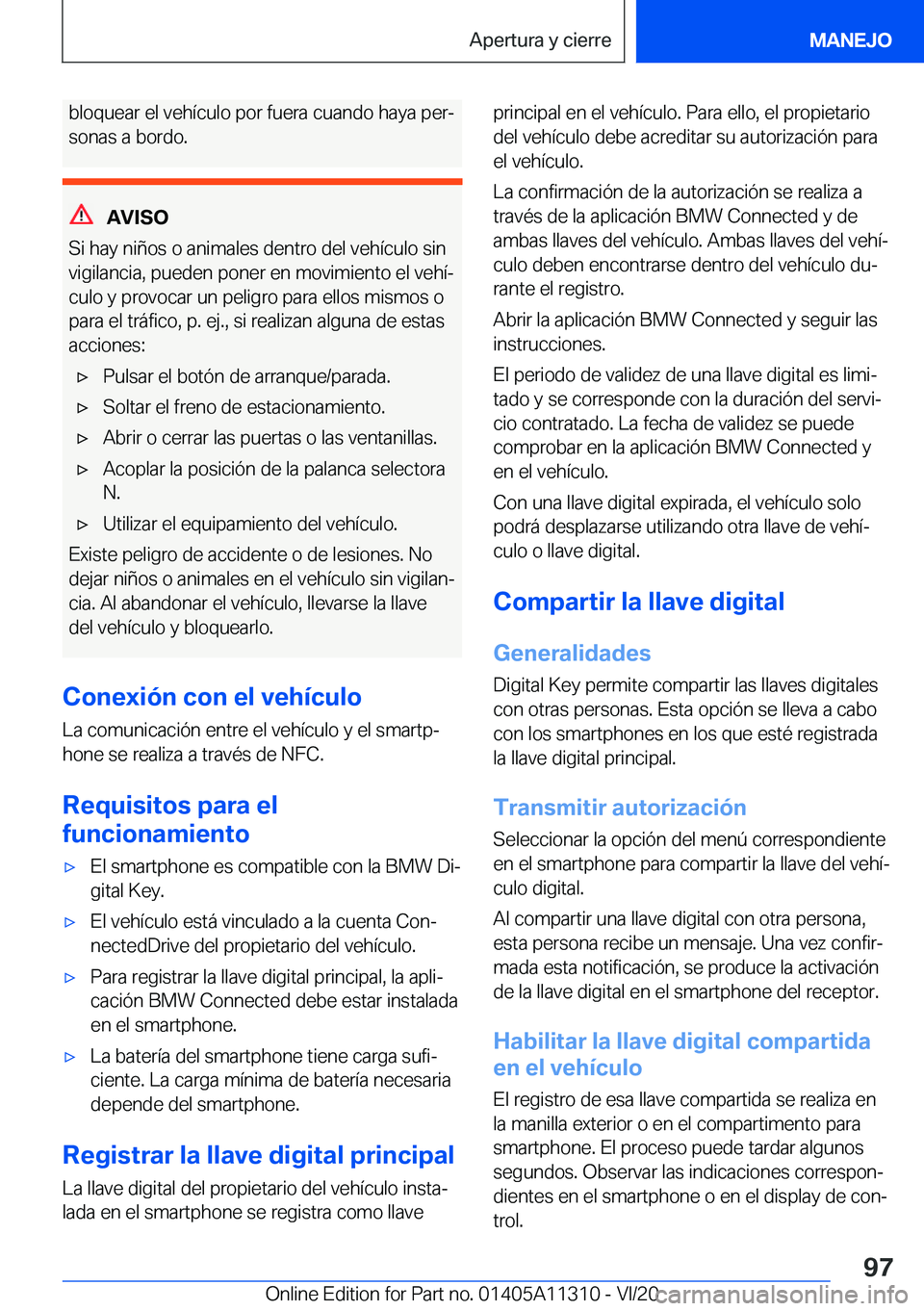 BMW 5 SERIES 2021  Manuales de Empleo (in Spanish) �b�l�o�q�u�e�a�r��e�l��v�e�h�
