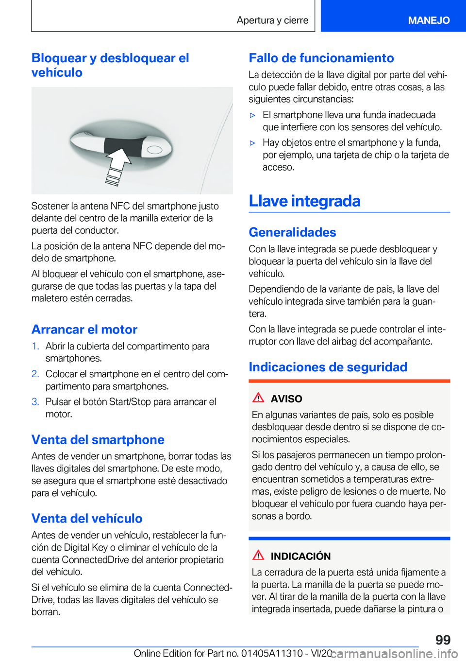 BMW 5 SERIES 2021  Manuales de Empleo (in Spanish) �B�l�o�q�u�e�a�r��y��d�e�s�b�l�o�q�u�e�a�r��e�l
�v�e�h�