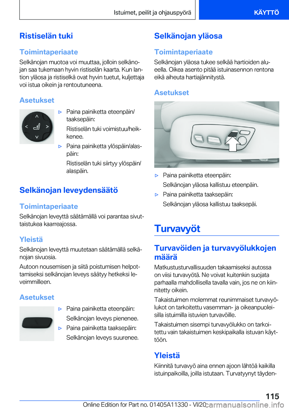 BMW 5 SERIES 2021  Omistajan Käsikirja (in Finnish) �R�i�s�t�i�s�e�l�