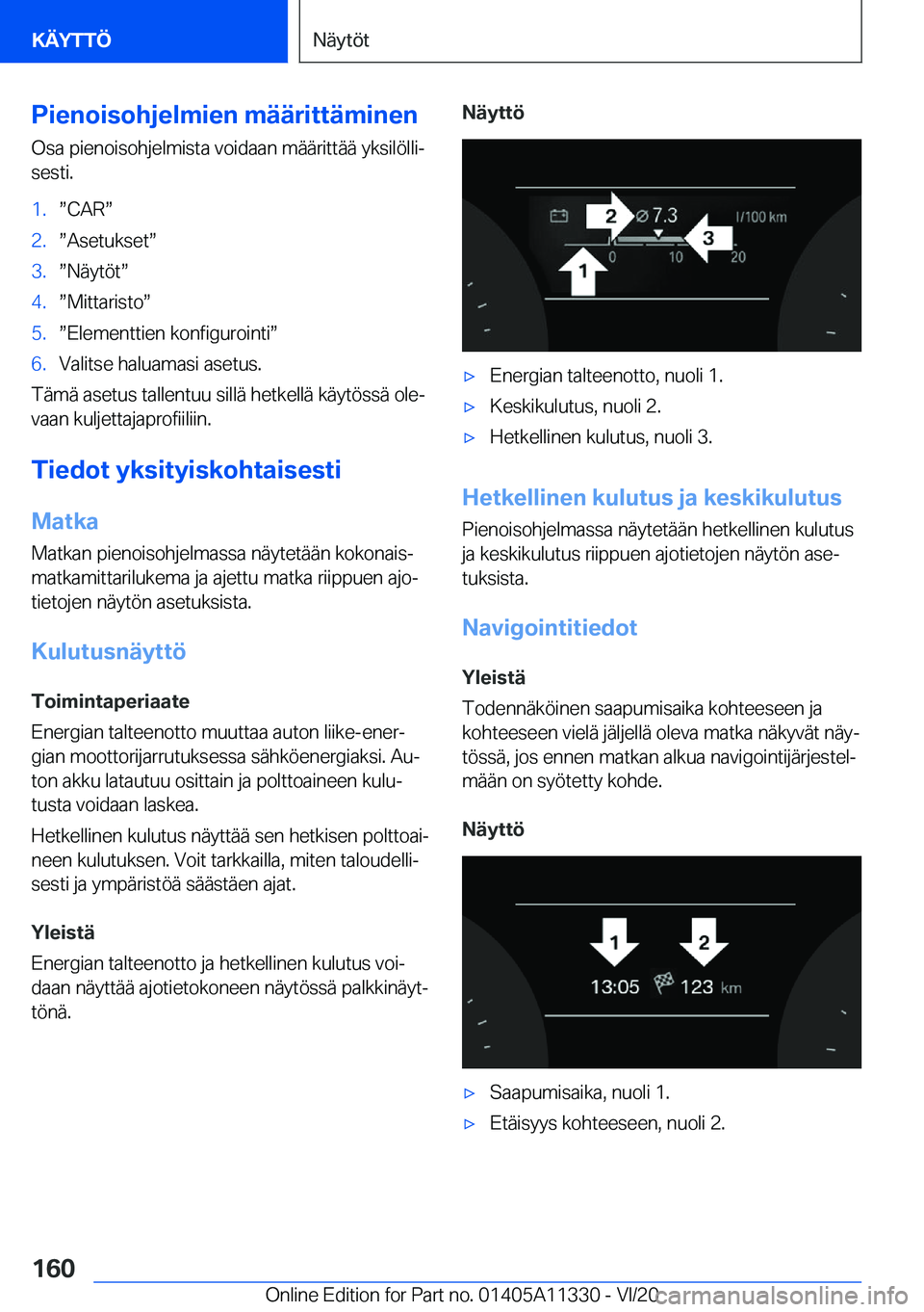 BMW 5 SERIES 2021  Omistajan Käsikirja (in Finnish) �P�i�e�n�o�i�s�o�h�j�e�l�m�i�e�n��m�