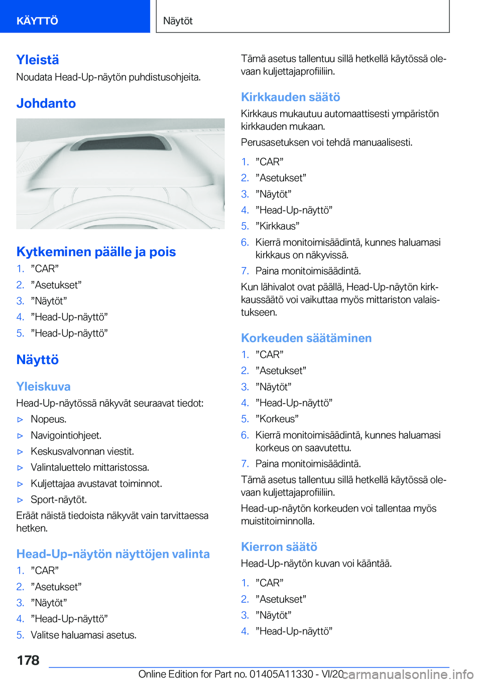 BMW 5 SERIES 2021  Omistajan Käsikirja (in Finnish) �Y�l�e�i�s�t�