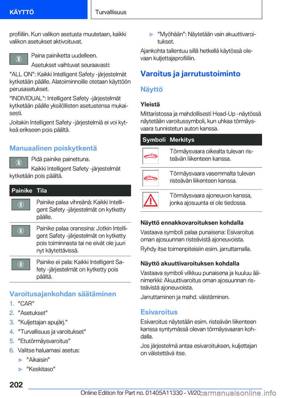 BMW 5 SERIES 2021  Omistajan Käsikirja (in Finnish) �p�r�o�f�i�i�l�i�i�n�.��K�u�n��v�a�l�i�k�o�n��a�s�e�t�u�s�t�a��m�u�u�t�e�t�a�a�n�,��k�a�i�k�k�i
�v�a�l�i�k�o�n��a�s�e�t�u�k�s�e�t��a�k�t�i�v�o�i�t�u�v�a�t�.
�P�a�i�n�a��p�a�i�n�i�k�e�t�t�a��u
