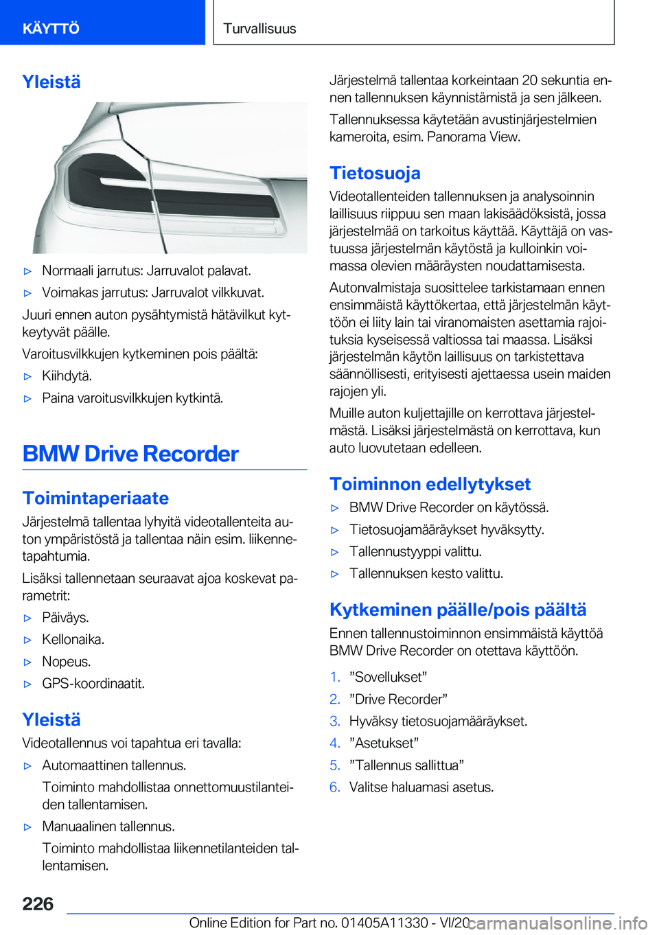 BMW 5 SERIES 2021  Omistajan Käsikirja (in Finnish) �Y�l�e�i�s�t�
