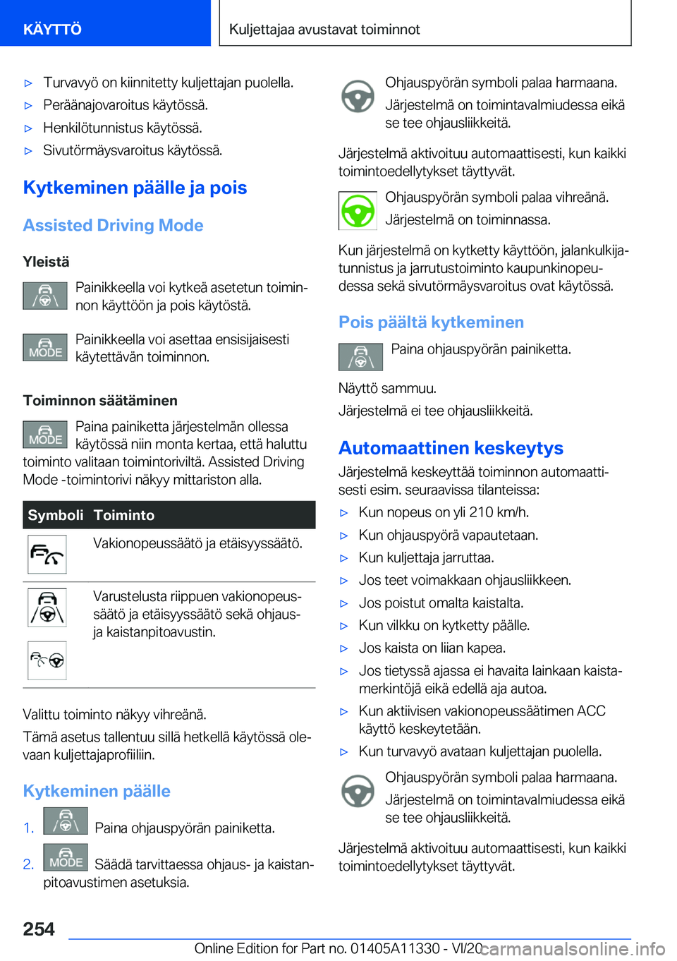BMW 5 SERIES 2021  Omistajan Käsikirja (in Finnish) 'x�T�u�r�v�a�v�y�