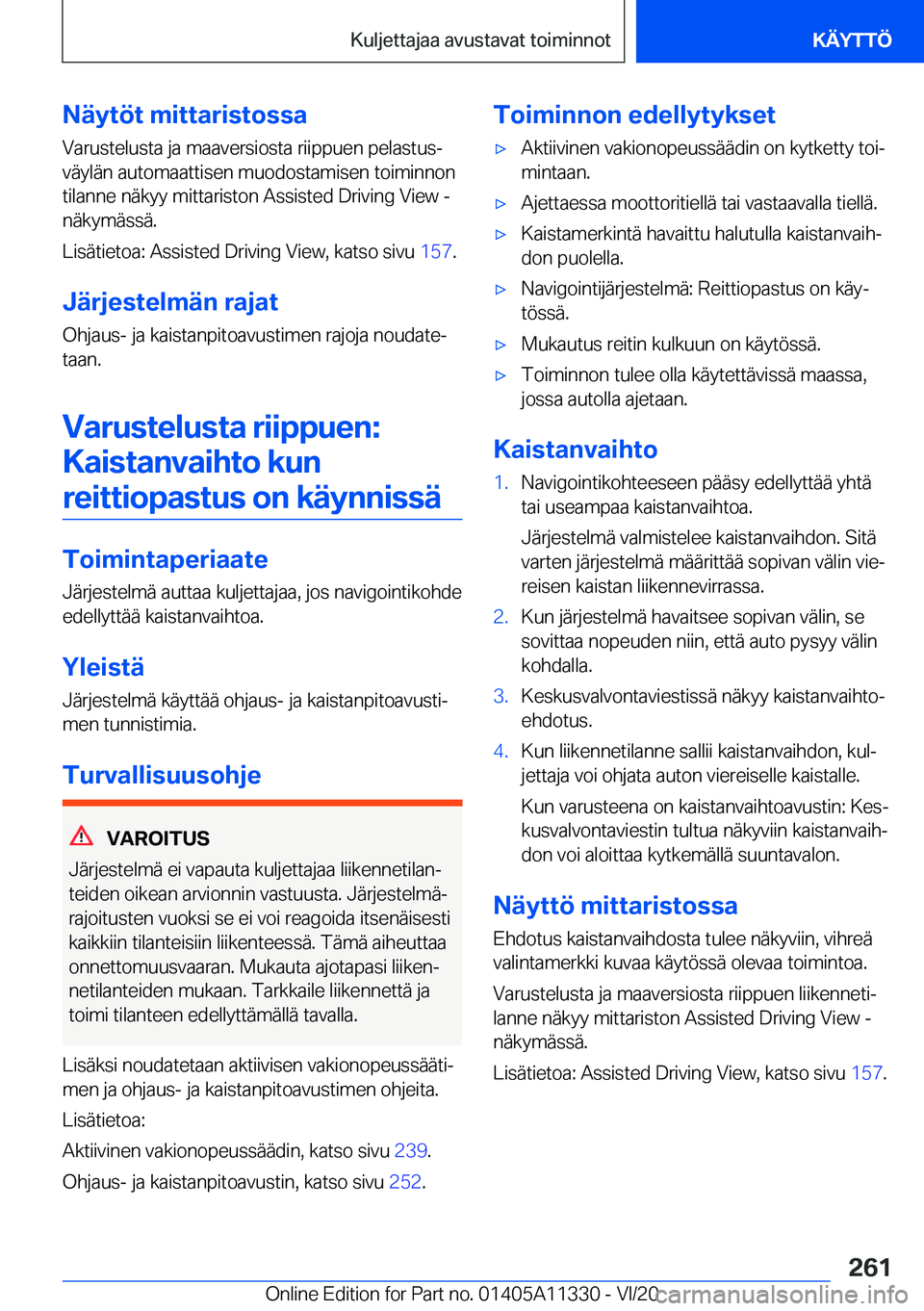 BMW 5 SERIES 2021  Omistajan Käsikirja (in Finnish) �N�