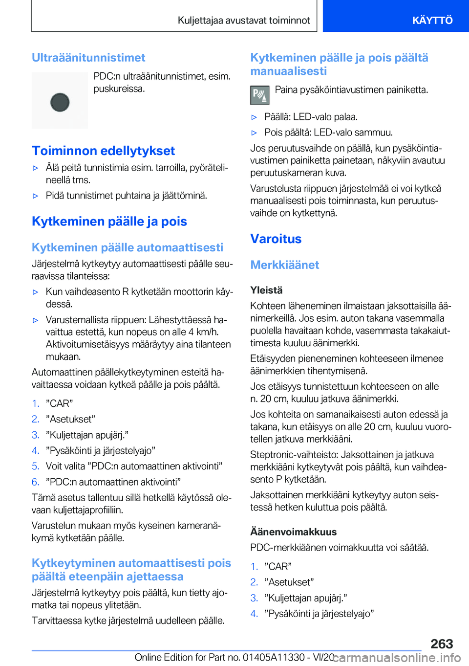 BMW 5 SERIES 2021  Omistajan Käsikirja (in Finnish) �U�l�t�r�a�