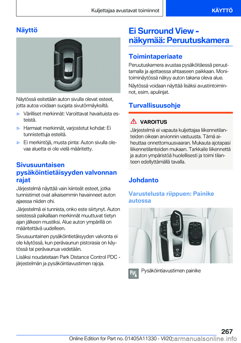 BMW 5 SERIES 2021  Omistajan Käsikirja (in Finnish) �N�
