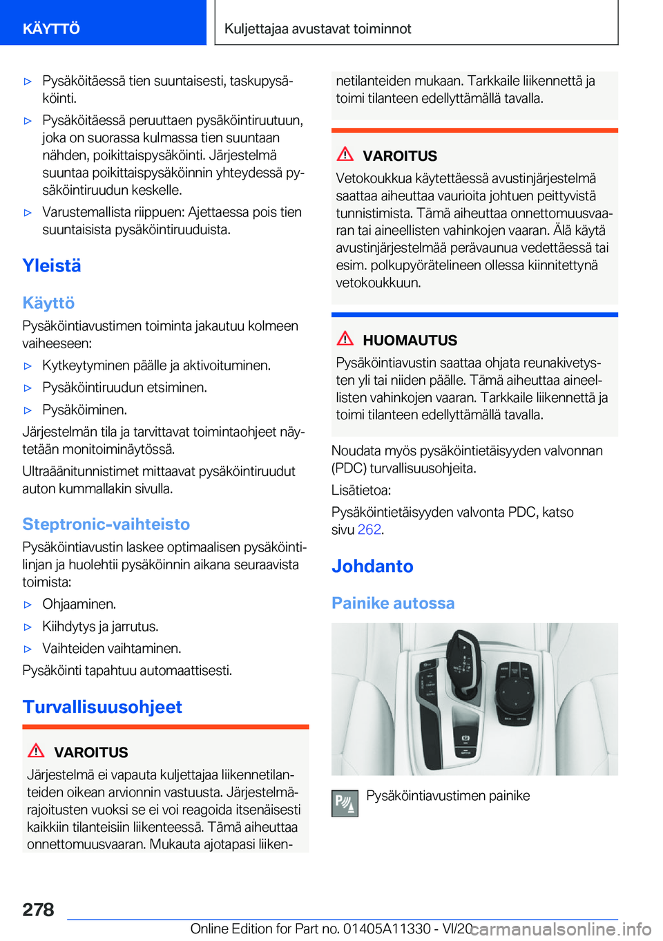 BMW 5 SERIES 2021  Omistajan Käsikirja (in Finnish) 'x�P�y�s�