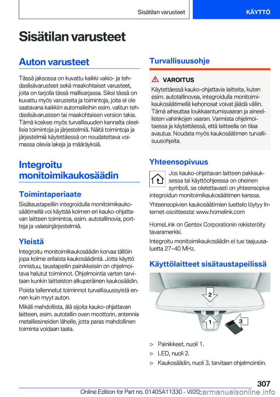 BMW 5 SERIES 2021  Omistajan Käsikirja (in Finnish) �S�i�s�