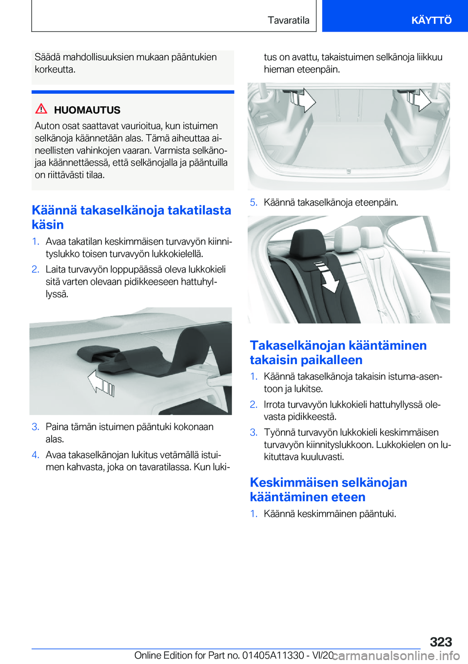 BMW 5 SERIES 2021  Omistajan Käsikirja (in Finnish) �S�