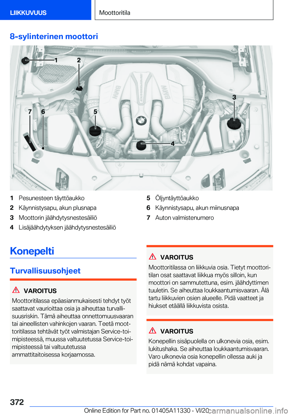 BMW 5 SERIES 2021  Omistajan Käsikirja (in Finnish) �8�-�s�y�l�i�n�t�e�r�i�n�e�n��m�o�o�t�t�o�r�i�1�P�e�s�u�n�e�s�t�e�e�n��t�