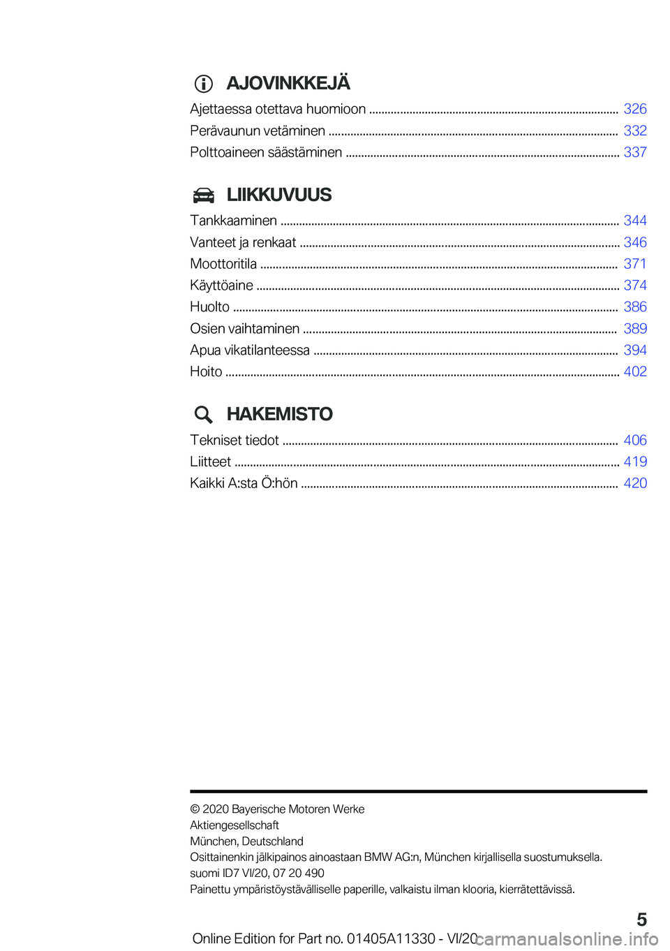 BMW 5 SERIES 2021  Omistajan Käsikirja (in Finnish) �A�J�O�V�I�N�K�K�E�J�