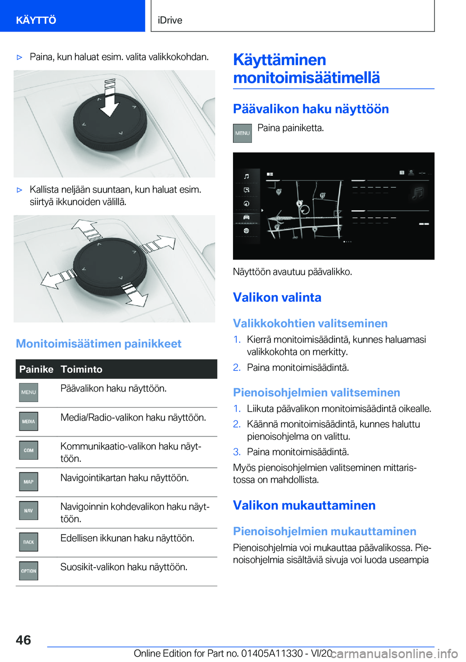 BMW 5 SERIES 2021  Omistajan Käsikirja (in Finnish) 'x�P�a�i�n�a�,��k�u�n��h�a�l�u�a�t��e�s�i�m�.��v�a�l�i�t�a��v�a�l�i�k�k�o�k�o�h�d�a�n�.'x�K�a�l�l�i�s�t�a��n�e�l�j�