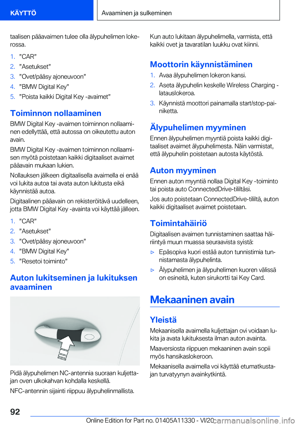 BMW 5 SERIES 2021  Omistajan Käsikirja (in Finnish) �t�a�a�l�i�s�e�n��p�
