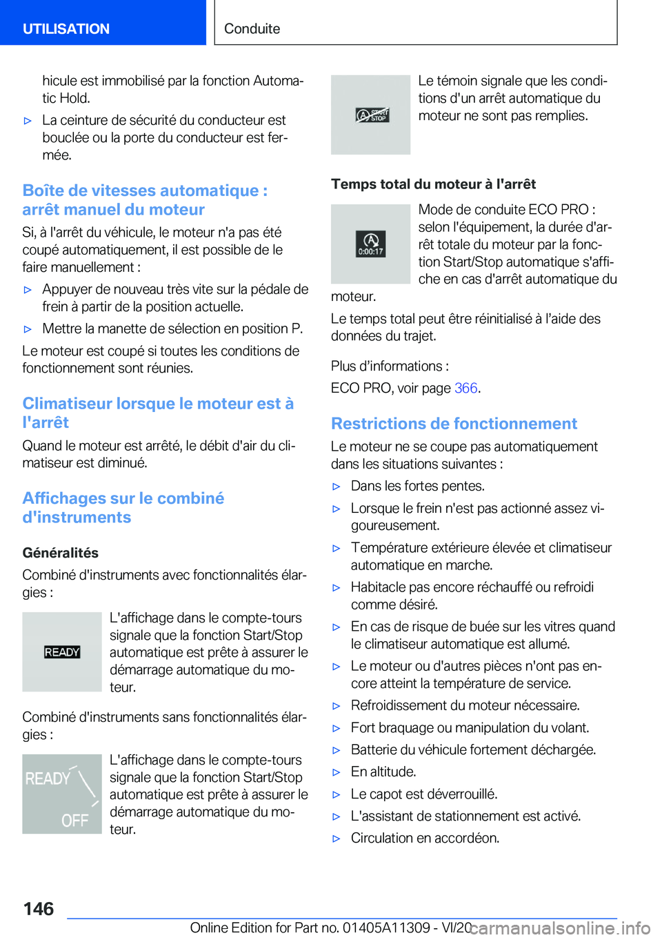 BMW 5 SERIES 2021  Notices Demploi (in French) �h�i�c�u�l�e��e�s�t��i�m�m�o�b�i�l�i�s�é��p�a�r��l�a��f�o�n�c�t�i�o�n��A�u�t�o�m�aj
�t�i�c��H�o�l�d�.'x�L�a��c�e�i�n�t�u�r�e��d�e��s�é�c�u�r�i�t�é��d�u��c�o�n�d�u�c�t�e�u�r��e�s�t