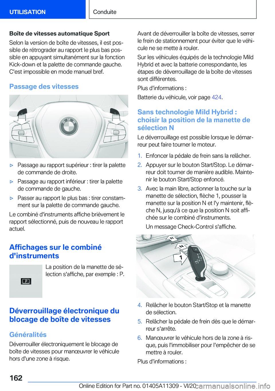 BMW 5 SERIES 2021  Notices Demploi (in French) �B�o�