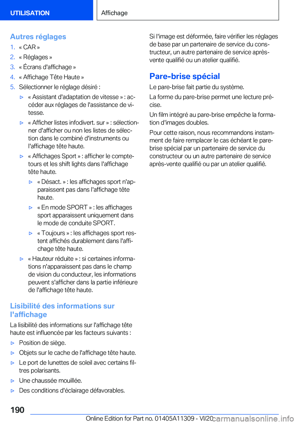 BMW 5 SERIES 2021  Notices Demploi (in French) �A�u�t�r�e�s��r�é�g�l�a�g�e�s�1�.�k��C�A�R��{�2�.�k��R�é�g�l�a�g�e�s��{�3�.�k��