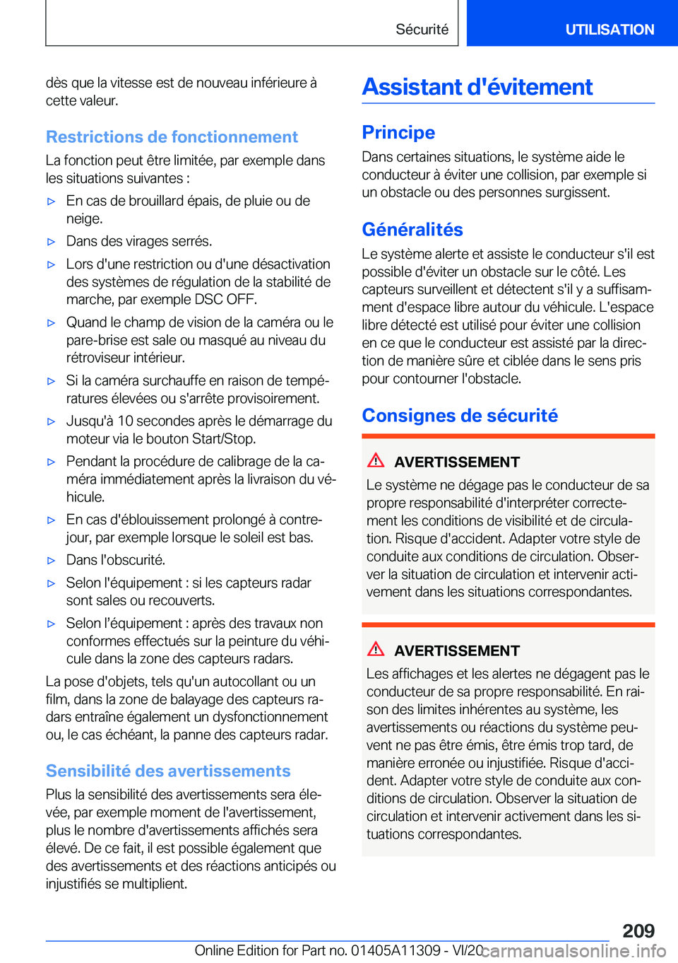 BMW 5 SERIES 2021  Notices Demploi (in French) �d�è�s��q�u�e��l�a��v�i�t�e�s�s�e��e�s�t��d�e��n�o�u�v�e�a�u��i�n�f�é�r�i�e�u�r�e��